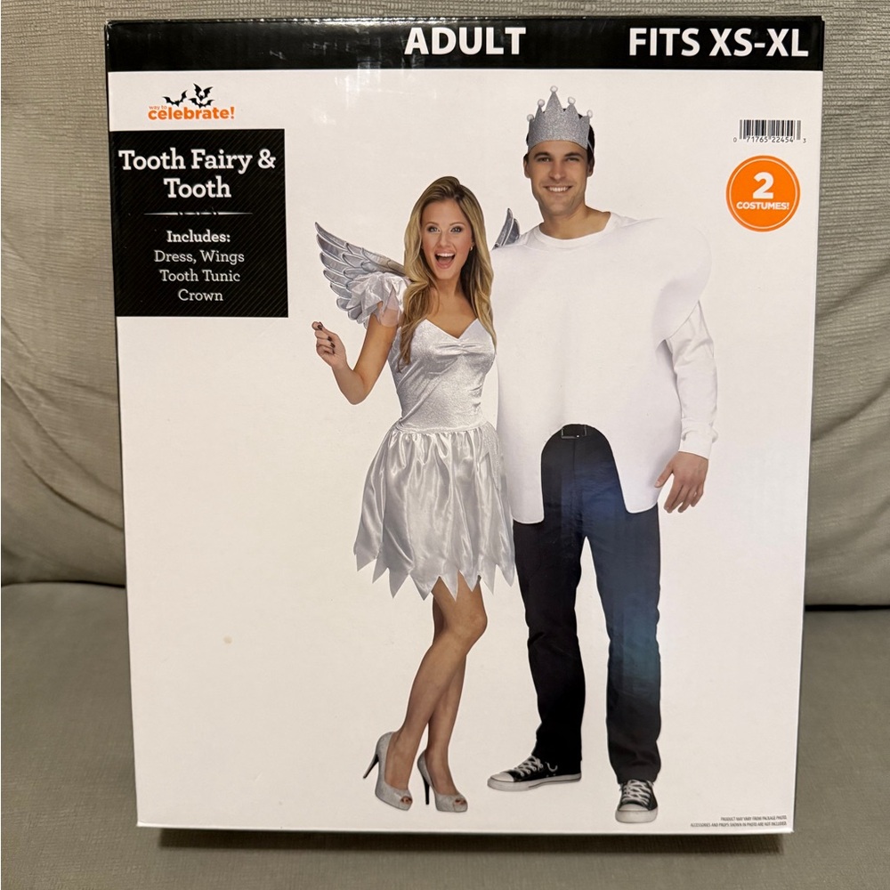 Tooth Fairy & Tooth Costume Set - Adult - NWT
